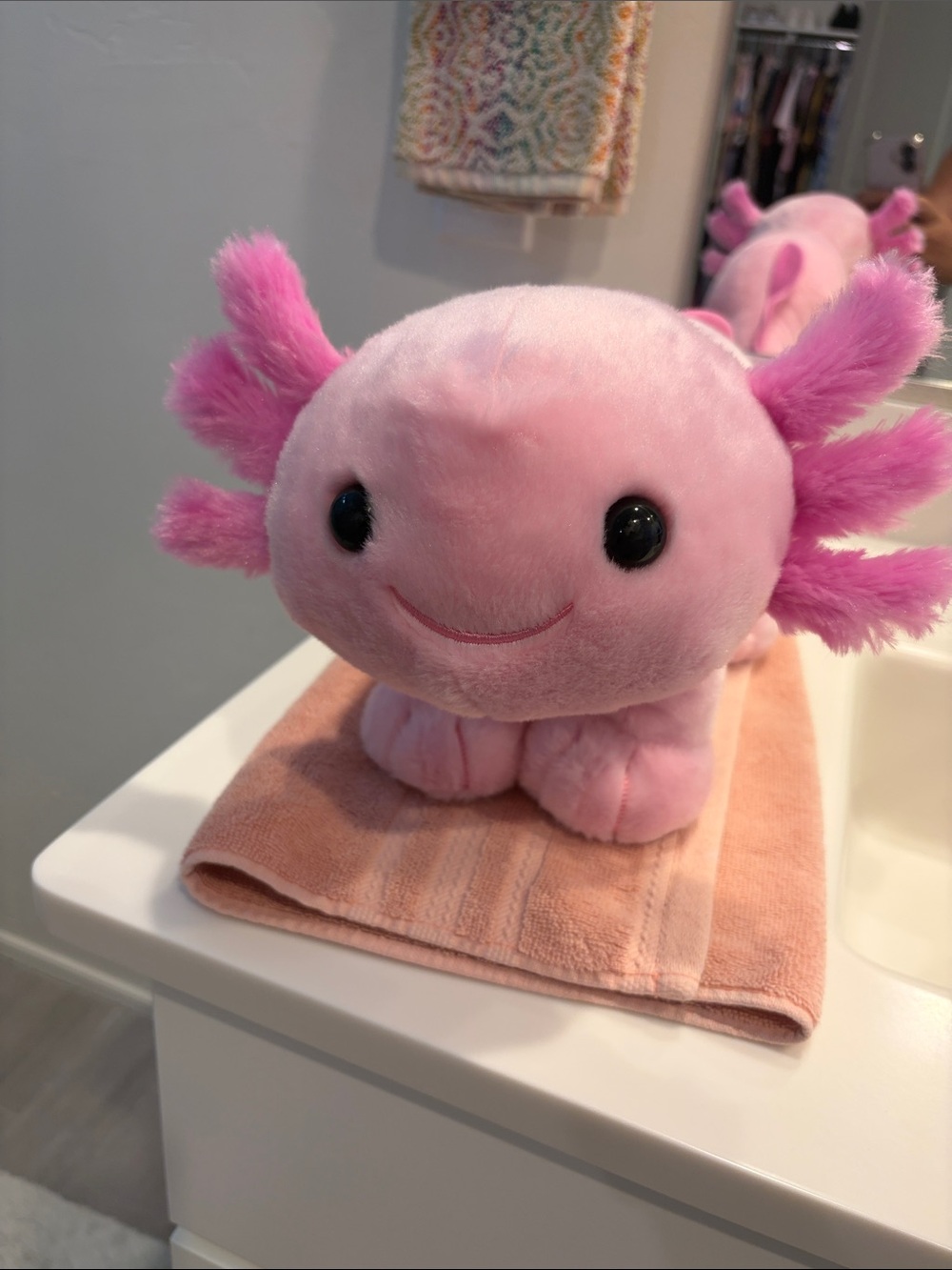 Build-A-Bear Pink Axolotl Plush with Bright Pink Gills